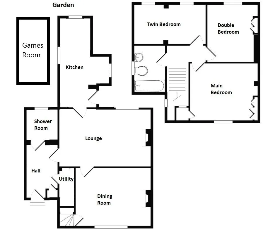 Room layout with games room